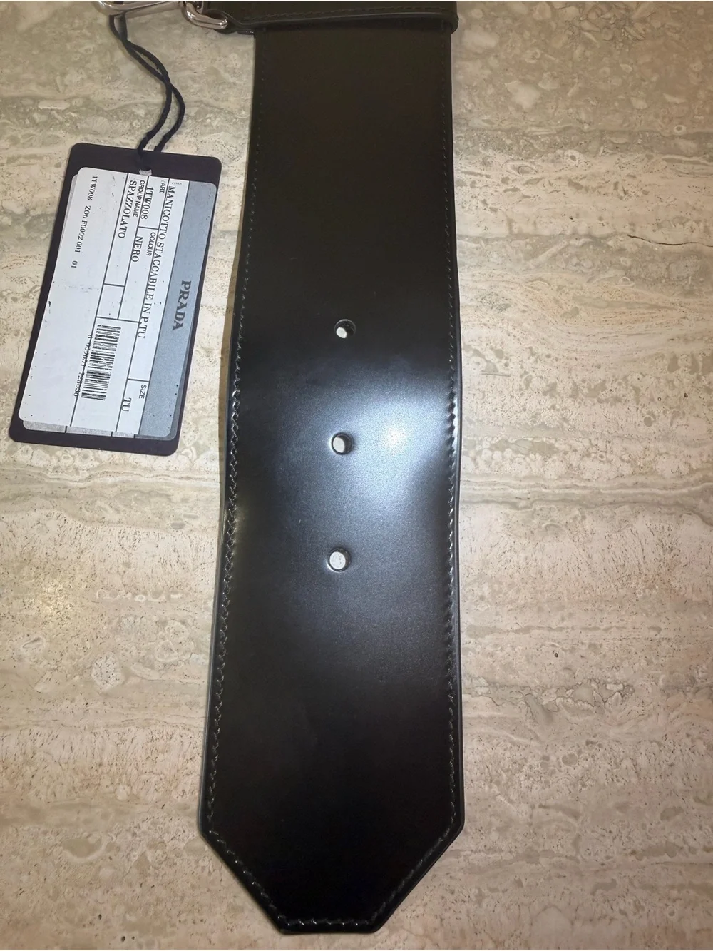Prada Black Leather Wrist Strap Choker Belt Dog Collar - Picture 3 of 13